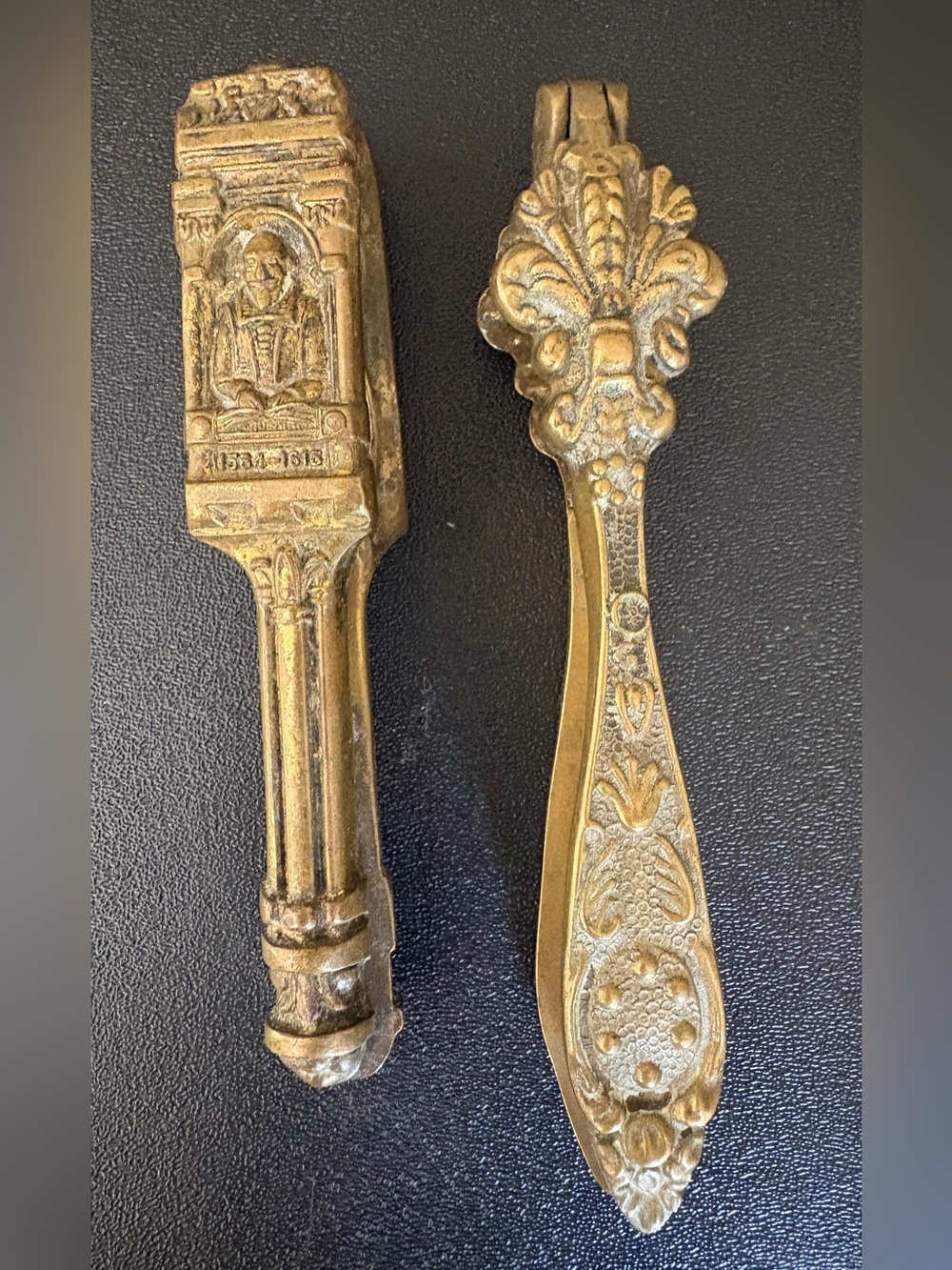 (2) ANTIQUE SOLID BRASS NUTCRACKERS